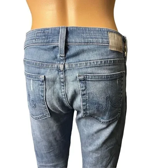 Adriano Goldschmied Women's Blue The Nolan Ankle Distressed Denim Jeans Size 26 - Picture 6 of 10